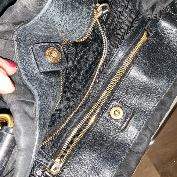 Prada Gorgeous Nylon and Leather Tote with Decorative Gathered Band - Picture 7 of 15